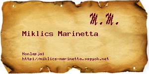 Miklics Marinetta névjegykártya