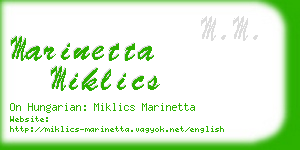 marinetta miklics business card